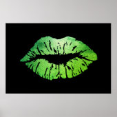 Schattige groene lips,Kiss Poster (Voorkant)