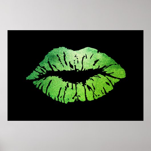 Schattige groene lips,Kiss Poster (Voorkant)