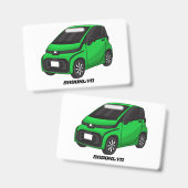 Schattige groene micro auto badge (Voor- en achterkant)