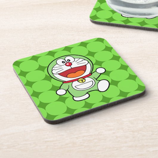 Schattige Groene Mini Doraemon Anime Bier Onderzetter (Linkerzijde)