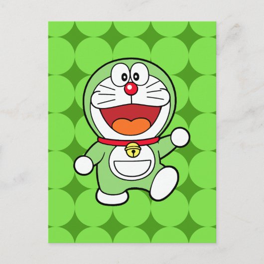 Schattige Groene Mini Doraemon Anime Briefkaart (Voorkant)
