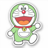Schattige Groene Mini Doraemon Anime Sticker (Voorkant)