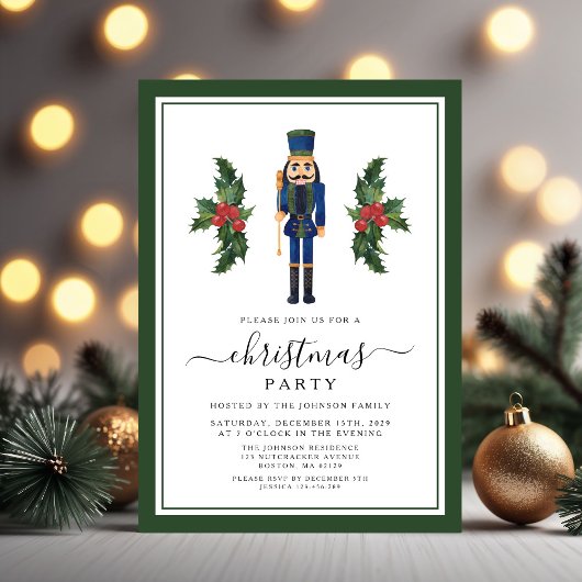 Schattige Groene Notenkraker Kerstfeest Kaart