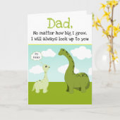 Schattige Groene Papa Dinosaur Hulpheld Vaderdag Kaart (Gele Bloem)