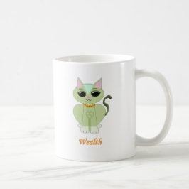 Schattige groene poes kat cartoon koffiemok
