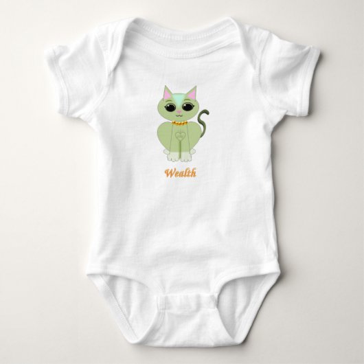 Schattige groene poes kat cartoon romper (Voorkant)