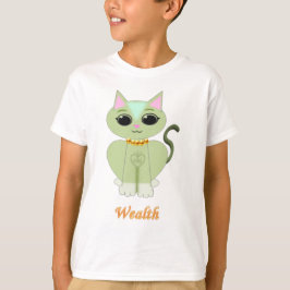 Schattige groene poes kat cartoon t-shirt
