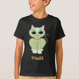 Schattige groene poes kat cartoon t-shirt