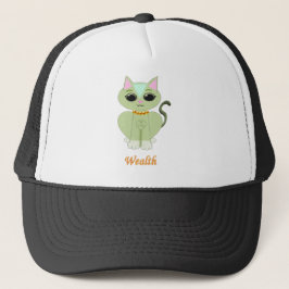 Schattige groene poes kat cartoon trucker pet