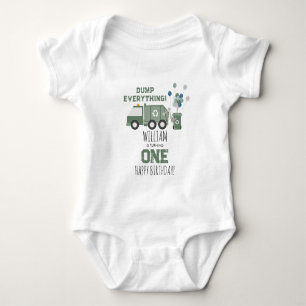 Schattige Groene Recycling Truck Kinderen Naam Lee Romper