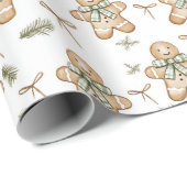 Schattige groene roompeperkoekjes Kerstmis Cadeaupapier (Rol Hoek)