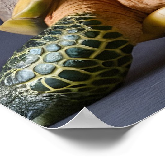 Schattige groene schildpad met bril poster (Hoek)