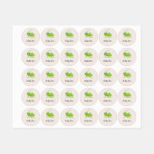 Schattige groene sprinkhaan paars labels (Vel)