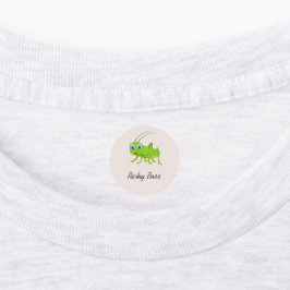 Schattige groene sprinkhaan paars labels