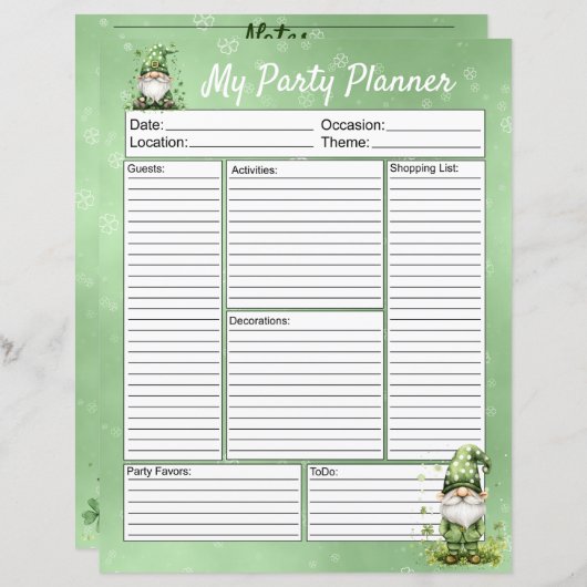 Schattige groene St. Patrick's Day Gnomes (Voorkant / Achterkant)