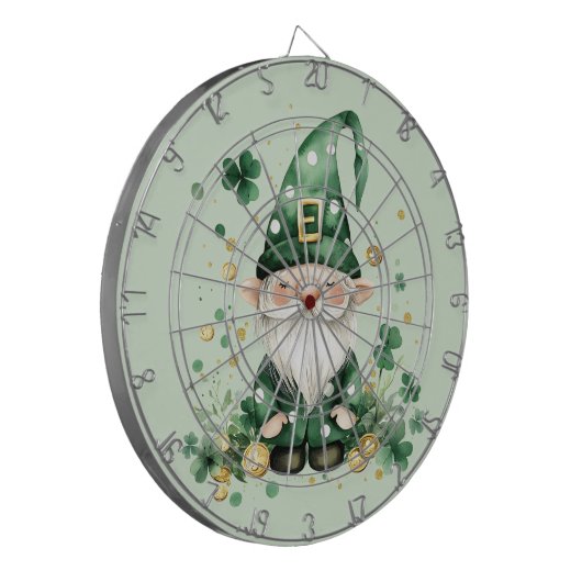 Schattige groene St. Patrick's Day Gnomes Dartbord (Voorkant Links)