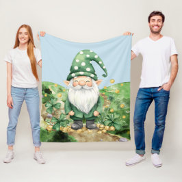 Schattige groene St. Patrick's Day Gnomes Fleece Deken