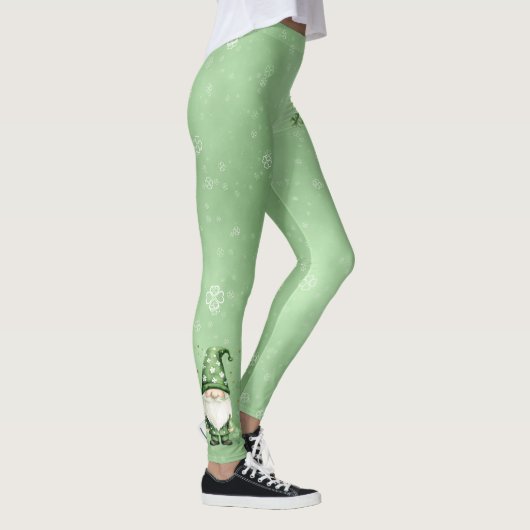 Schattige groene St. Patrick's Day Gnomes Leggings (Rechts)
