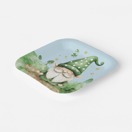 Schattige groene St. Patrick's Day Gnomes Papieren Bordje (Gebogen)