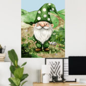 Schattige groene St. Patrick's Day Gnomes Poster (Thuiskantoor)