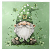 Schattige groene St. Patrick's Day Gnomes Tegeltje (Voorkant)