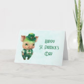 Schattige groene St. Patrick's Day-varken Kaart (Voorkant)