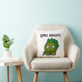 Schattige Groene Stegosaurus Cartoon met Leuke Din Kussen (Stoel)