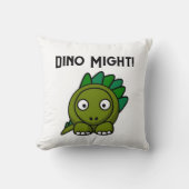 Schattige Groene Stegosaurus Cartoon met Leuke Din Kussen (Voorkant)