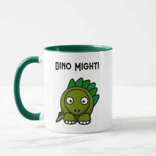 Schattige Groene Stegosaurus Cartoon met Leuke Din Mok