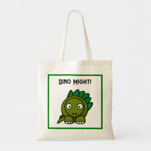 Schattige Groene Stegosaurus Cartoon met Leuke Din Tote Bag