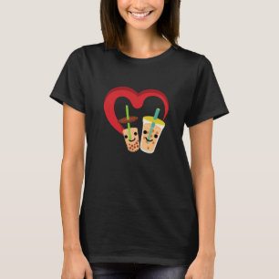 Schattige groene thee Boba en Taro melkliefhebbers T-shirt