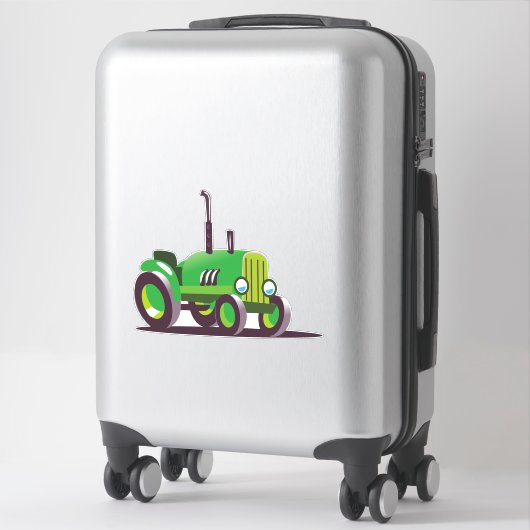 Schattige Groene Tractor Sticker (Koffer)