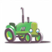 Schattige Groene Tractor Sticker (Voorkant)