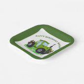 Schattige Groene Tractor Verjaardagsfeestje Papieren Bordje (Gebogen)