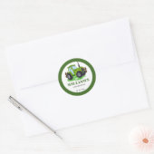 Schattige Groene Tractor Verjaardagsfeestje Ronde Sticker (Envelop)