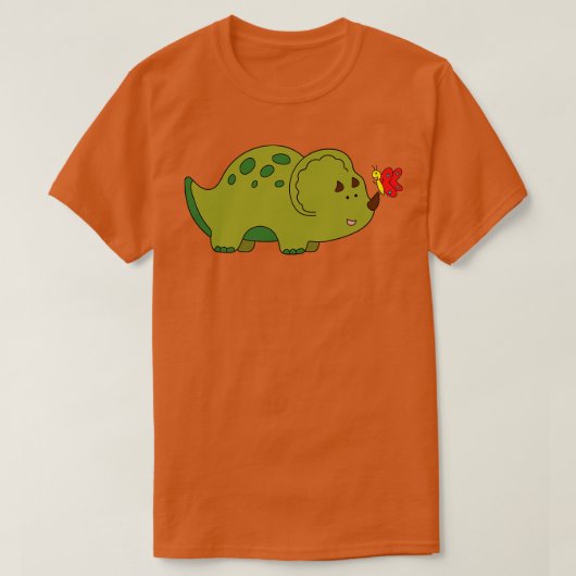 Schattige groene triceratops-dinosaurus met kleine t-shirt (Design voorkant)