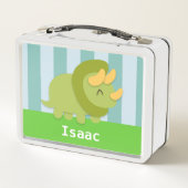 Schattige groene Triceratops Kids gepersonaliseerd (Achterkant)