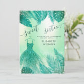 Schattige groene tropische bladeren zoet 16 kaart (Staand voorkant)