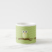 Schattige groene uilen espresso kop (Voorkant)