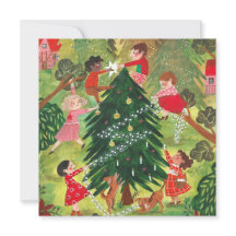 Schattige groene versierde kerstboom kinderen Holi