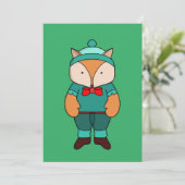 Schattige groene vos kaart (Staand voorkant)