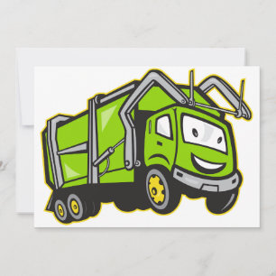 Schattige Groene Vuilniswagen Kaart