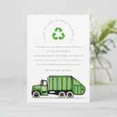 Schattige Groene Vuilniswagen Kinderen Elke Leefti Bedankkaart (Staand voorkant)