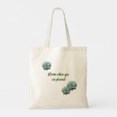 Schattige Groene Waterverf Gnome Succulent Tote Bag (Achterkant)