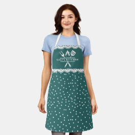 Schattige groene witte polka stippen kant Gigi's K Schort