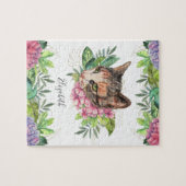 Schattige groenogige bloemkatnaam legpuzzel (Horizontaal)