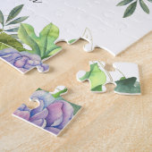 Schattige groenogige bloemkatnaam legpuzzel (Zijkant)