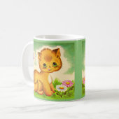 schattige groenogige kitten print koffiemok (Voorkant links)