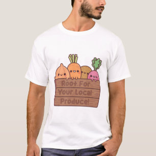 Schattige Groenten Steun Lokale Productie T-shirt