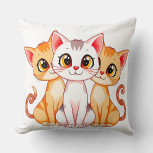 Schattige groep cartoon katten met grote ogen kussen